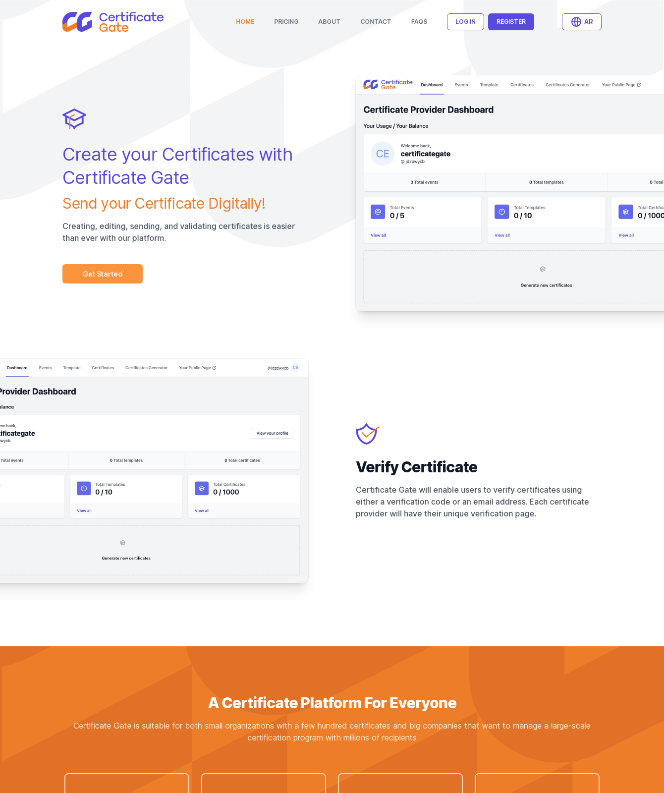 Screenshot of CertificateGate
